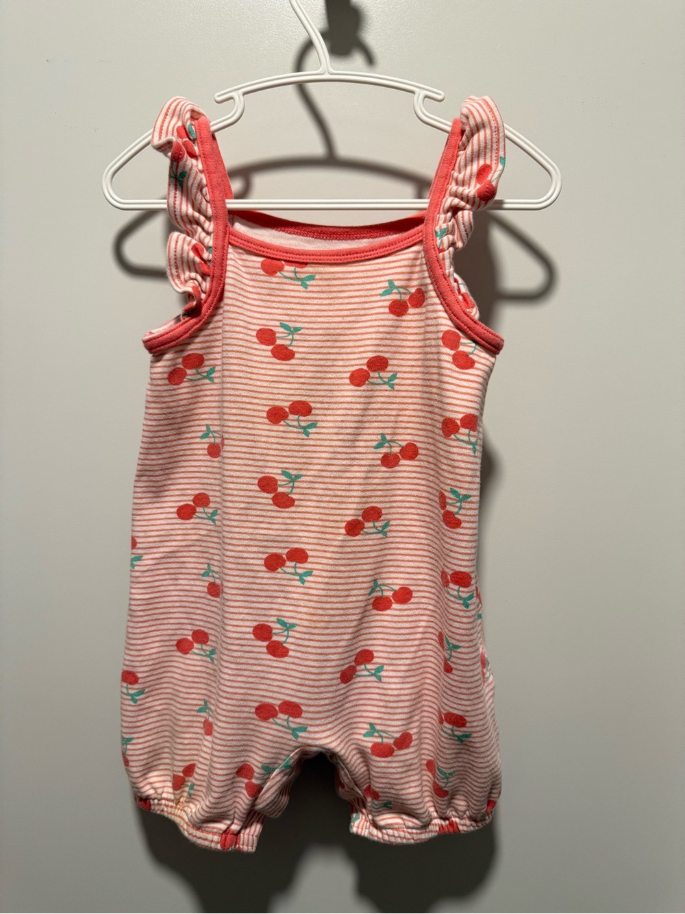 2/$15 🥳 Rococo Cherry-Print Sleeveless One-Piece Romper